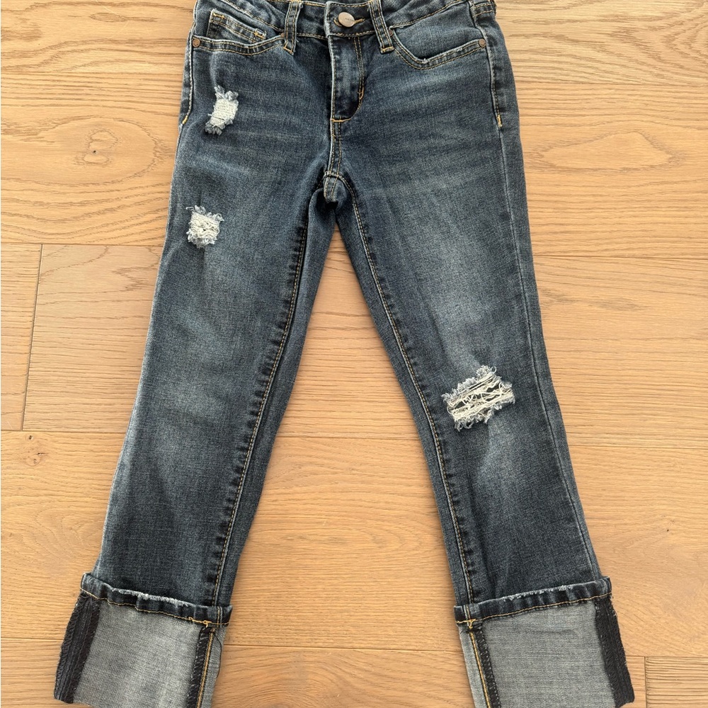 Joe’s The Jane Distressed Cuff Hem Jeans -  Size 10 Big Girls - Color Blue Steel